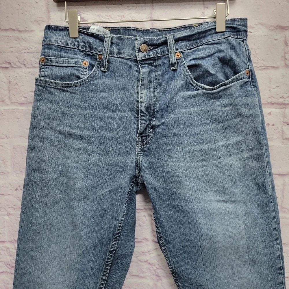 Levi's 559 Relaxed Straight Jeans 33x34 Blue Denim Distressed Baggy‎ Workwear